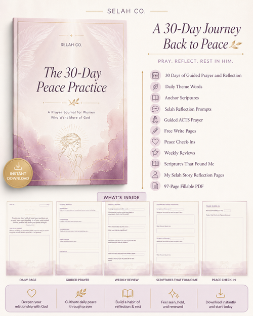 The 30-Day Peace Practice | Fillable Christian Prayer Journal for Women